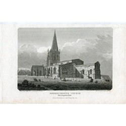 England. Huntingdonshire. Godmanchester Kirche, 1804 von R. Roffe nach einer Zeichnung von R. Harraden gestochen