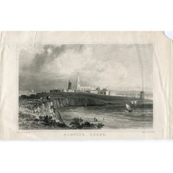 Inghilterra. Harwich, Essex, incisione di J. Adlar da un disegno di W. Bartlett.