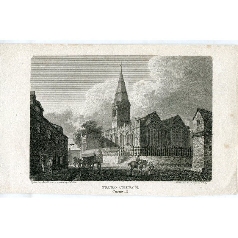 Chiesa di Santa Maria a Truro, Cornovaglia - incisione del 1802
