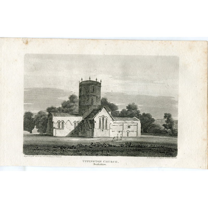 La chiesa dell'Assunzione di Santa Maria, Uffington, Oxfordshire - incisione del 1807