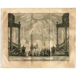 View of the interior of Phanteon, engraved by Peter Vande Aa. Alvarez de Colmenar. 1715