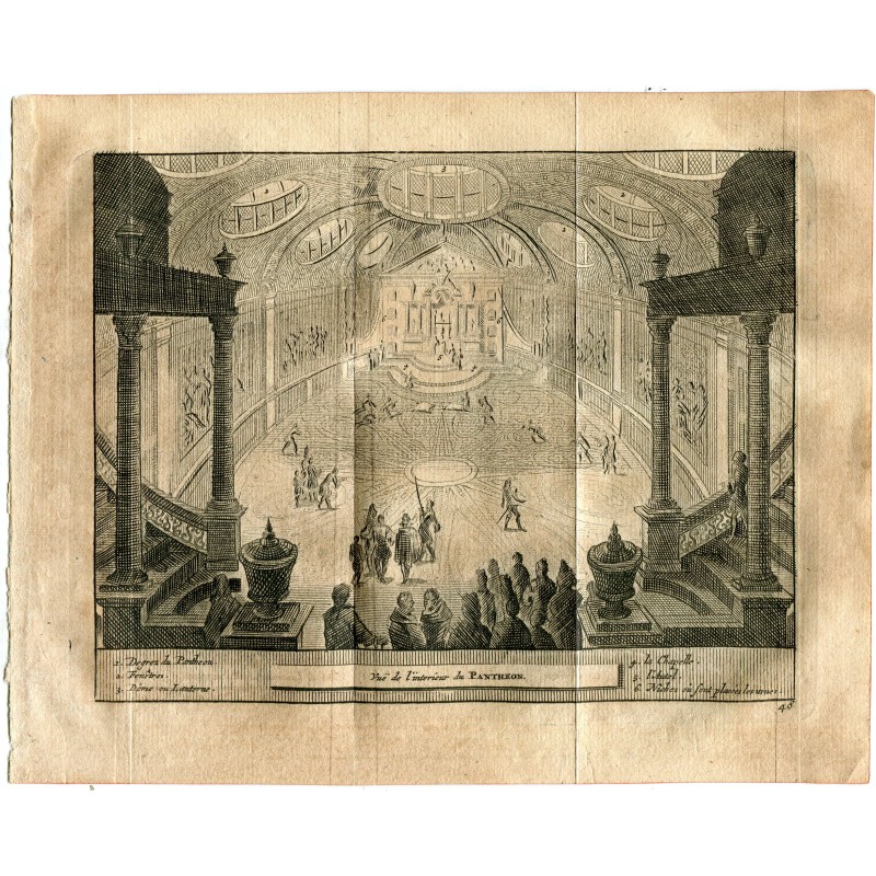 Blick auf das Innere von Phanteon, gestochen von Peter Vande Aa. Alvarez de Colmenar. 1715