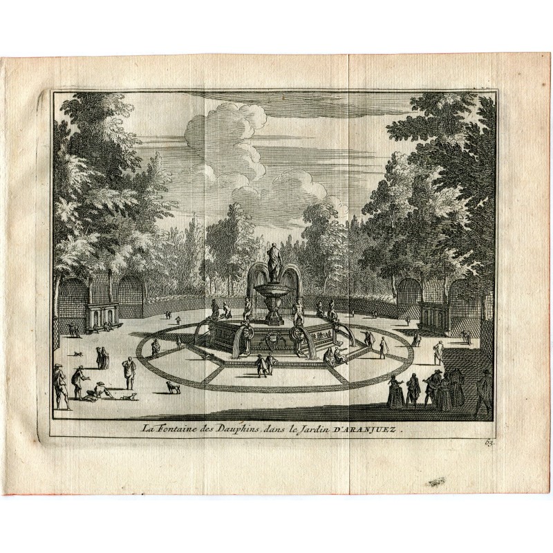 La Fontaine des Dauphins aux Jardins d'Aranjuez (Espagne) - Pieter Van der Aa - 1715 estampe