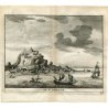 Vue antique de Gibraltar - 1715 - Gravure sur acier ancienne - Pieter Van der Aa (Alvarez de Comenar)