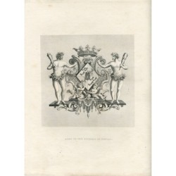 Armoiries de la duchesse de Kendal. Gravure de William Hogarth.