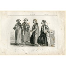 Türkei. Admiral, Kapitän, Offizier und Matrose der türkischen Marine. Kupferstich von Monnin.