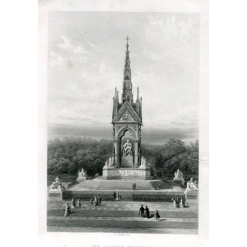 Das Albert Memorial - Vintage-Gravur