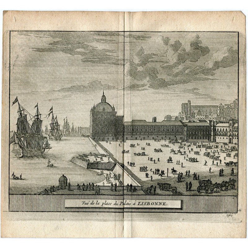 Portugal. Lissabon. Blick auf den Place du Palais in Lissabon. 1715. Gestochen von Pieter Vander Aa. Alvarez de Colmenar.