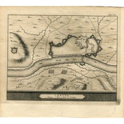Mappa di Lérida incisa da Pieter van der Aa nel 1707. Alvarez de Colmenar.