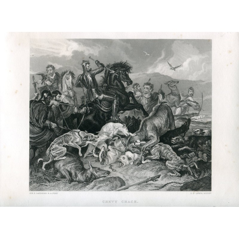 La caccia a Chevy Chase, da Landseer, 1876