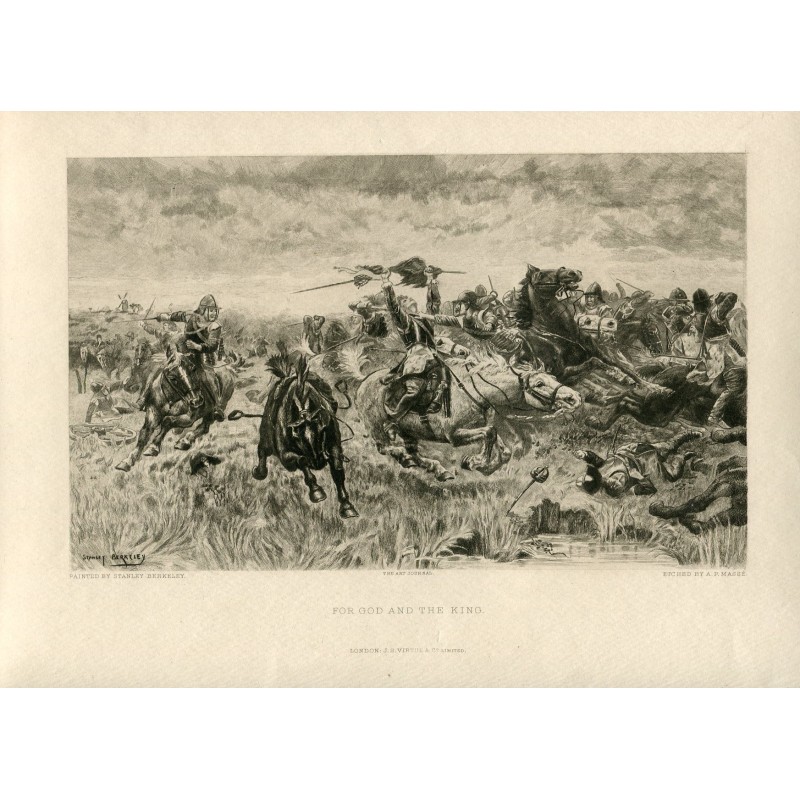 Stanley Berkeley. For God and the King (The Battle of Marston Moor) 1891 engraving