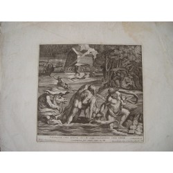 Cataractae Coeli apertae sunt et aquae praevalverunt super terram incisione di Cesare Fantetti