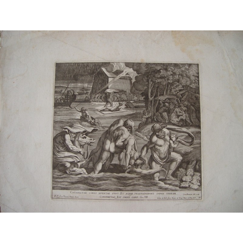 Cataractae Coeli apertae sunt et aquae praevalverunt super terram incisione di Cesare Fantetti