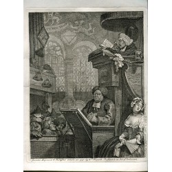 Die schlafende Gemeinde. Nach William Hogarth. Heath-Ausgabe 1822