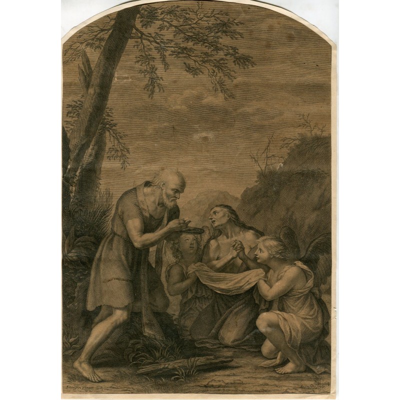 Sainte Marie d'Egypte recevant la dernière communion. XVIIe siècle.