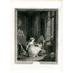 L'amour frivole inciso da J.F. Beauvarlet da un'opera di Boucher