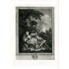 La Coquette Fixée, incisa da J. Dambrun da un'opera di Fragonard