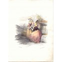 «Couple of villagers» Jules David painted. Lithographed Formentin & Cie