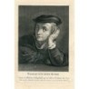 Porträt eines jungen Mannes. Nach Raffael. Kupferstich von N. Edelinck.