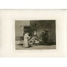 Goya etching. Disasters of War, the First Edition, 1863. Plate 49 'A woman's charity'.