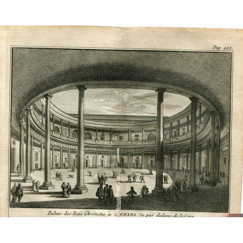 Grenade. Cour du Palais des Rois Crétois. Álvarez de Colmenar 1707