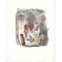 «Famille de villageois» Peint F. Granier. Lithographie Formentin & Cie