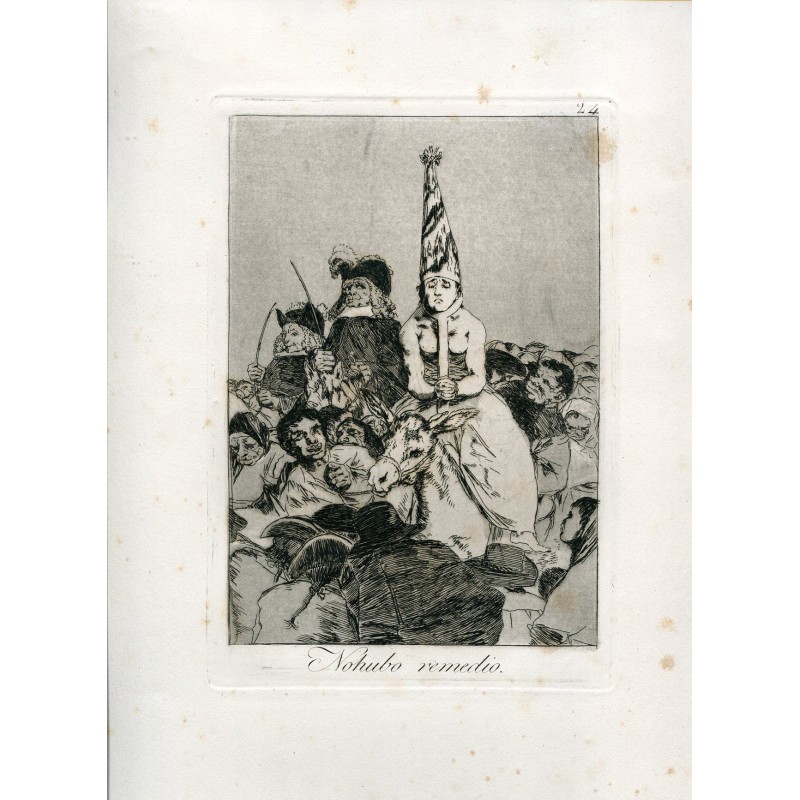 Goya etching. 'No hubo remedio'. Plate 24 from The Caprices. 5th edition (1881-1886)