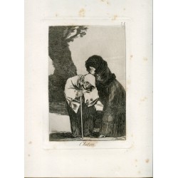 Goya etching. 'Chiton' (Hush). Plate 28 from The Caprices. 5th edition (1881-1886)