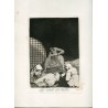 Goya etching. 'Las rinde el sueño' (Sleep overcomes them). Plate 34 from The Caprices. 5th edition (1881-1886)