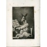 Goya etching. 'Asta su abuelo' (And so was his grandfather). Plate 39 from The Caprices. 5th edition (1881-1886)