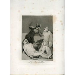 Die Chinchillas, Kupferstich Nr. 50, Original von Goya, 5. Auflage (1881–1886).