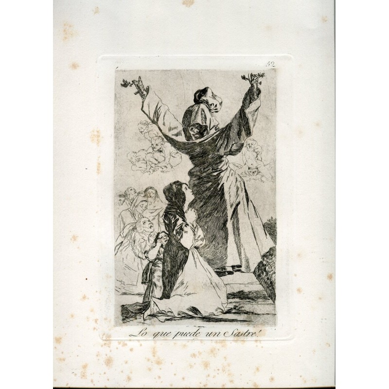 Ce que peut faire un tailleur, gravure n 52 originale de Goya 5e édition (1881-1886).