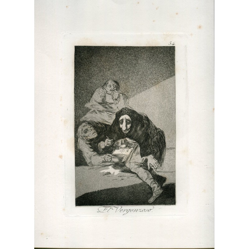 The Shameful One, engraving n 54 original by Goya 5th edition (1881-1886).