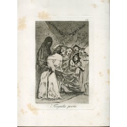 Swallow it, dog, engraving n 58 original by Goya 5th edition (1881-1886).