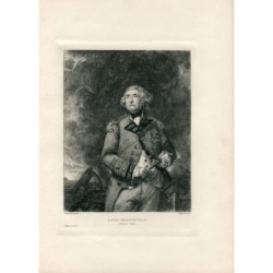George Augustus, Lord Heathfield Eliott - Antique engraving after Reynolds by Paul Adolphe Rajon, 1890