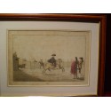 "Bullfight" Original engraving by Antonio Carnicero (1748-1814) from the series 'Bullfighting' 1790