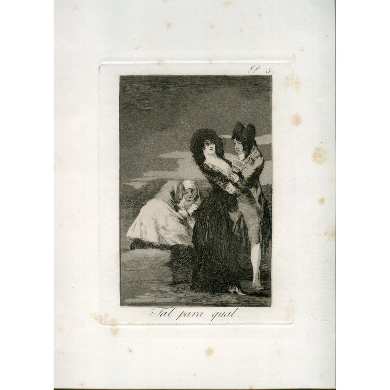 À l'identique, gravure originale de Goya n° 5, 5e édition (1881-1886).