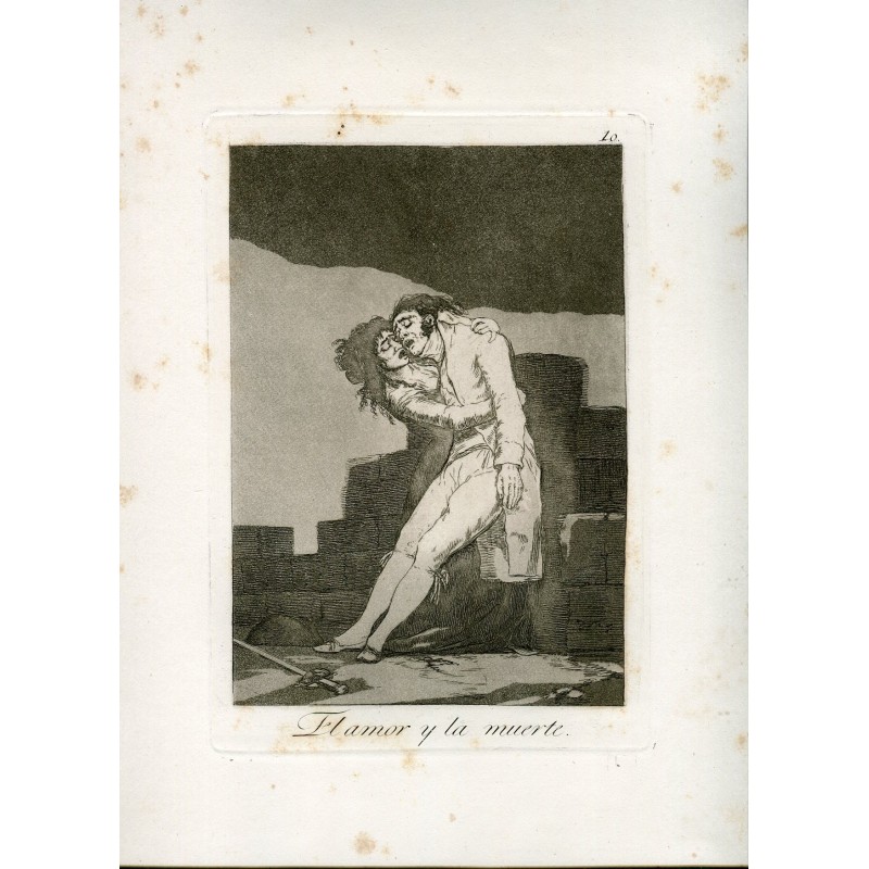 Liebe und Tod, Kupferstich Nr. 10, Original von Goya, 5. Auflage (1881–1886).