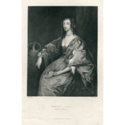 Henrietta Maria, Königin von Karl I., nach Van Dick. Kupferstich von WH Watt (1840)