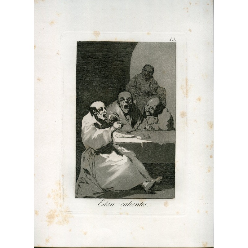 Sono calde, incisione n. 13 originale di Goya 5a edizione (1881-1886).
