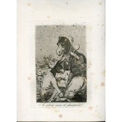If the disciple knows more, engraving n 37 original by Goya 5th edition (1881-1886).