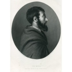 Le Moine (Frère Capucin) - Gravure sur acier antique - D'après EV Rippingille