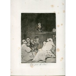 Was für ein goldener Schnabel, Kupferstich Nr. 53, Original von Goya, 5. Auflage (1881–1886).