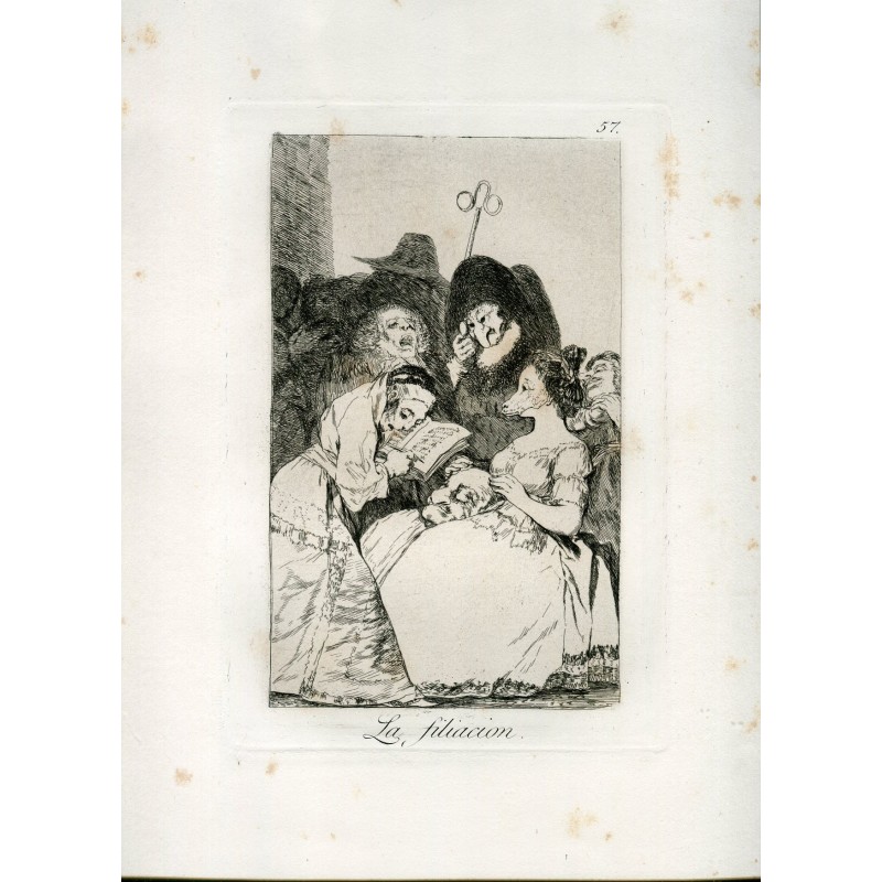 Die Zugehörigkeit, Kupferstich Nr. 57 Original Goya 5. Auflage (1881-1886).