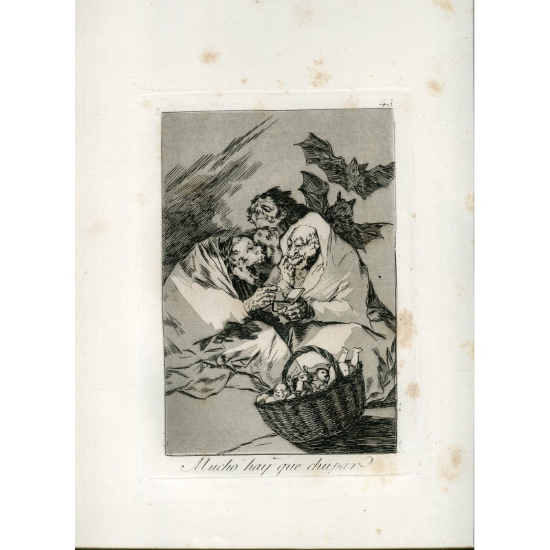 C'è molto da succhiare, incisione originale n. 45 di Goya, quinta edizione (1881-1886).