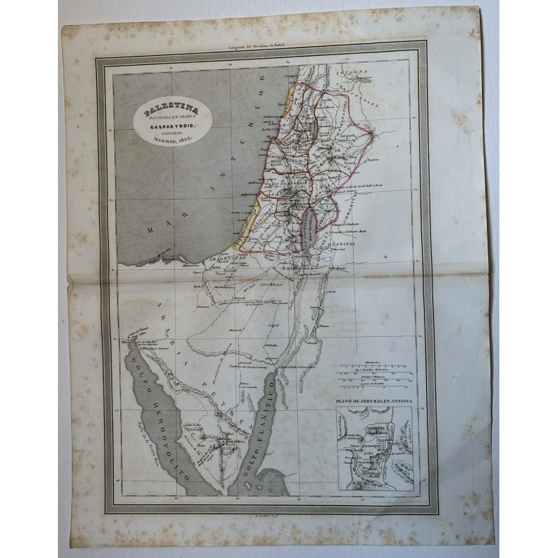 Mappa della Palestina. Incisa da R. Alabern (1853)
