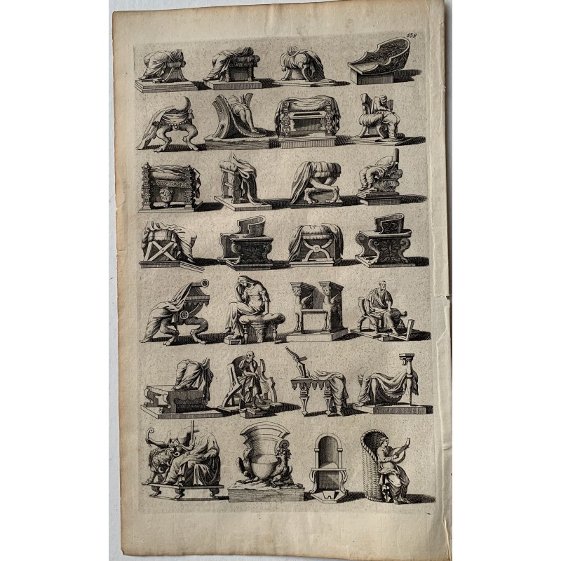 28 miniature prints of ancient themes