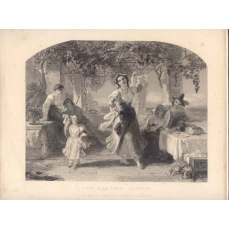 The dancing lesson' engraved by J. Outrim from a painting of T. Uwins