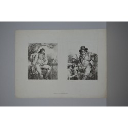 Two portraits from drawing book. After George Morland (1801)