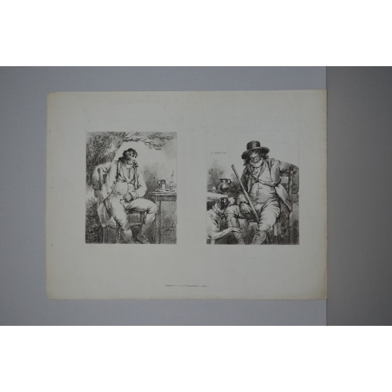 Deux portraits tirés d'un carnet de dessins. D'après George Morland (1801)